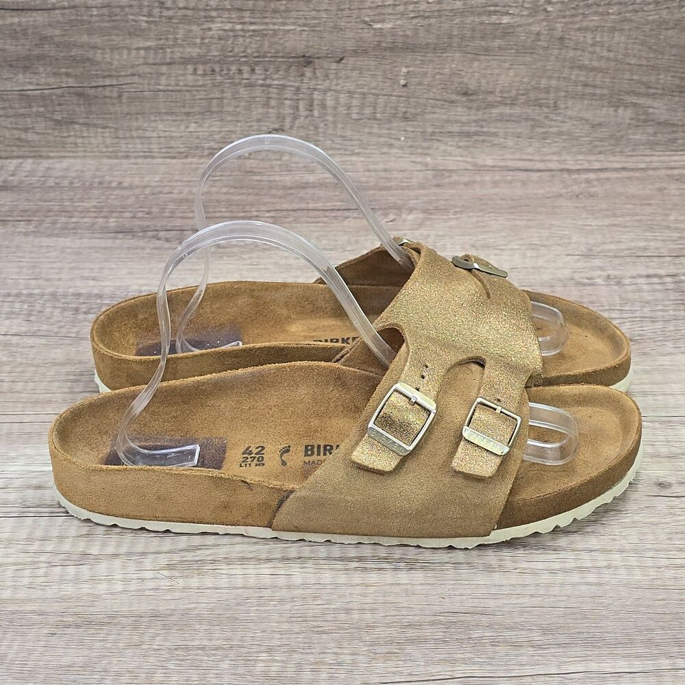 Birkenstock Tan Suede Double Buckle Sandals